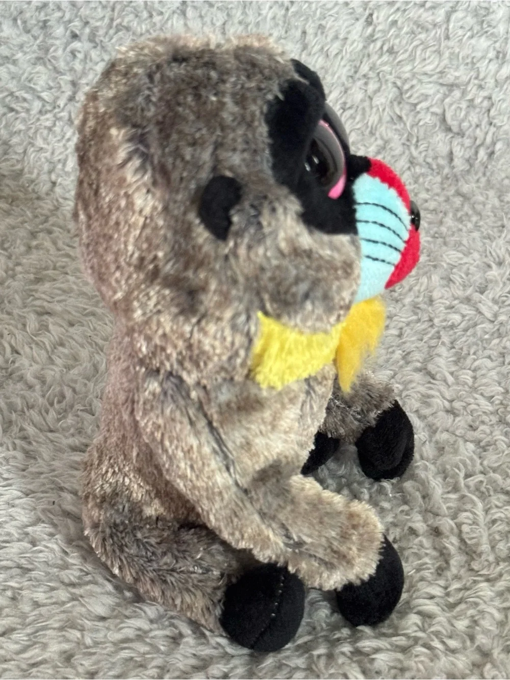 Ty Beanie Boos Wasabi the Baboon Plush 6” Gray Stuffed Animal Soft Toy